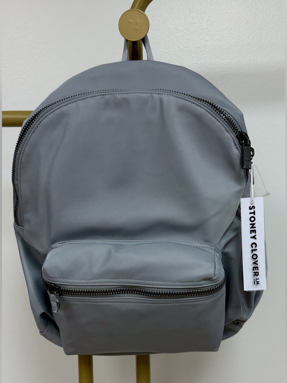 NWT Stoney Clover Lane Light Grey Nylon Backpack - Picture 2 of 4